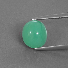 Crisoprasa verde natural de 2,52 ct, corte óvalo, opaco