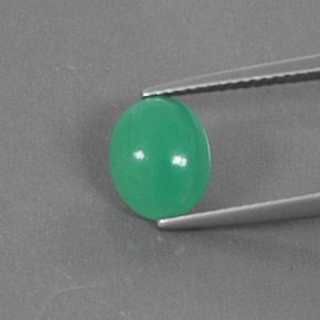 Crisoprasa verde natural de 1,80 ct, corte óvalo, opaco