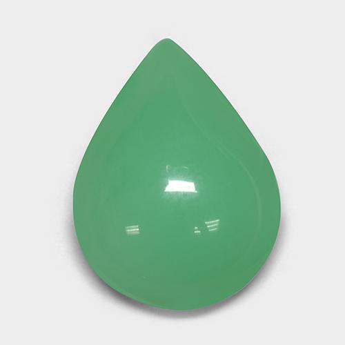 Crisoprasa Verde amarillento natural de 6.26 ct, En forma de pera, Translúcido