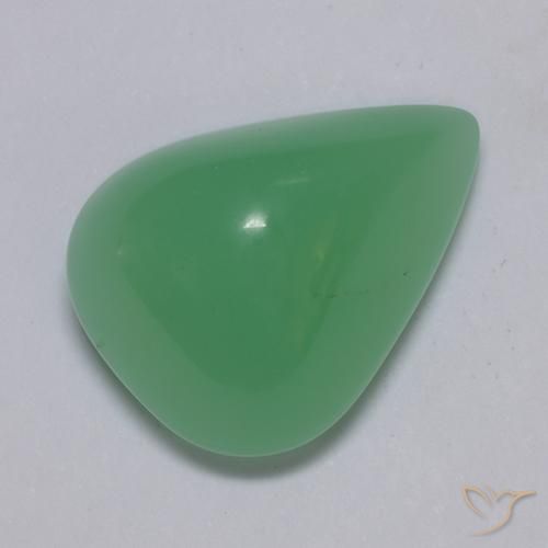 Crisoprasa verde natural de 6,86 ct, en forma de pera, translúcido