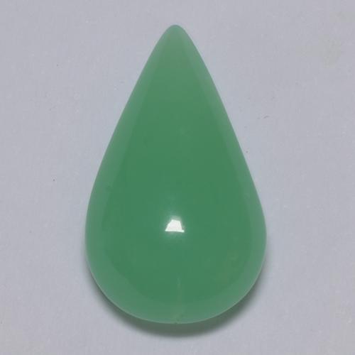 Crisoprasa verde natural de 5,70 ct, en forma de pera, translúcido