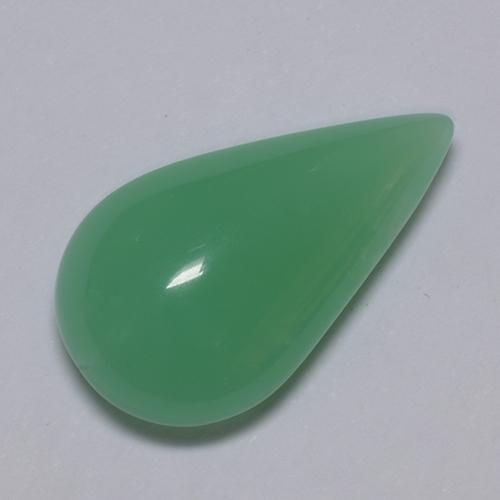 Crisoprasa verde natural de 5,70 ct, en forma de pera, translúcido