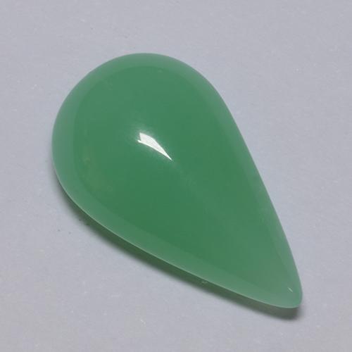 Crisoprasa verde natural de 5,70 ct, en forma de pera, translúcido