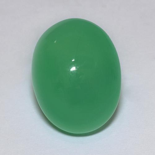 Crisoprasa verde amarillento natural de 9,66 ct, corte óvalo, translúcido