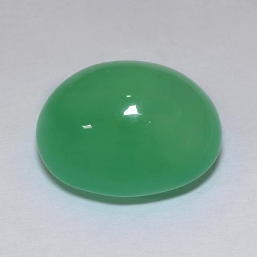 Crisoprasa verde amarillento natural de 9,66 ct, corte óvalo, translúcido