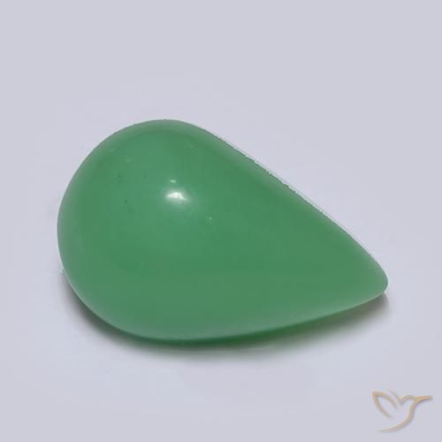 Crisoprasa verde natural de 4,74 ct, en forma de pera, translúcido