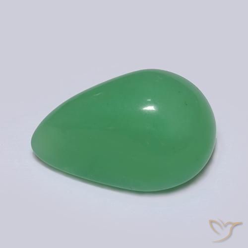 Crisoprasa verde natural de 4,74 ct, en forma de pera, translúcido