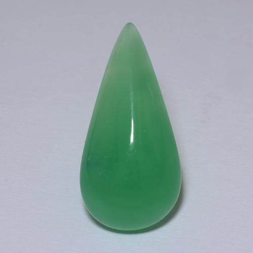 Crisoprasa Verde medio natural de 5.89 ct, En forma de pera, Translúcido