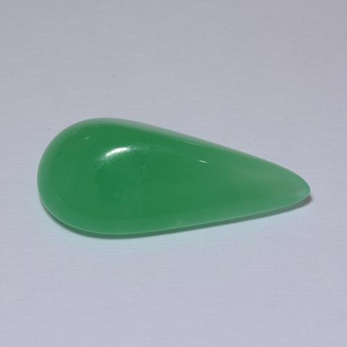 Crisoprasa Verde medio natural de 5.89 ct, En forma de pera, Translúcido
