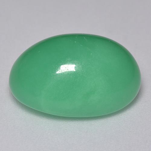 Crisoprasa Verde claro natural de 9.48 ct, Corte Óvalo, Translúcido
