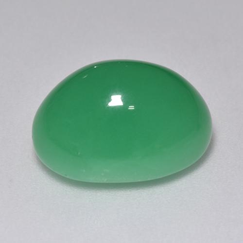 Crisoprasa verde natural de 9,40 ct, corte óvalo, translúcido