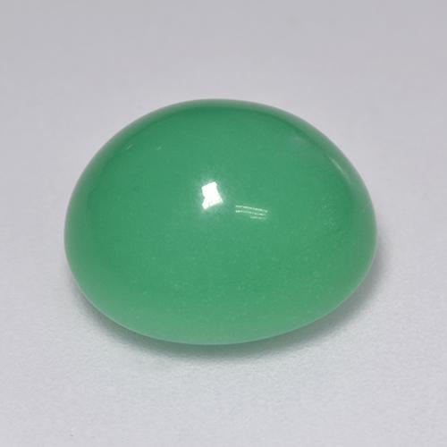 Crisoprasa Verde medio natural de 7.63 ct, Corte Óvalo, Opaco