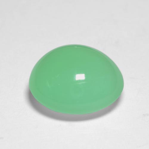 Crisoprasa Verde trébol claro natural de 6.91 ct, Corte Óvalo, Translúcido
