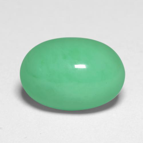 Crisoprasa verde brillante natural de 5,26 ct, corte óvalo, translúcido