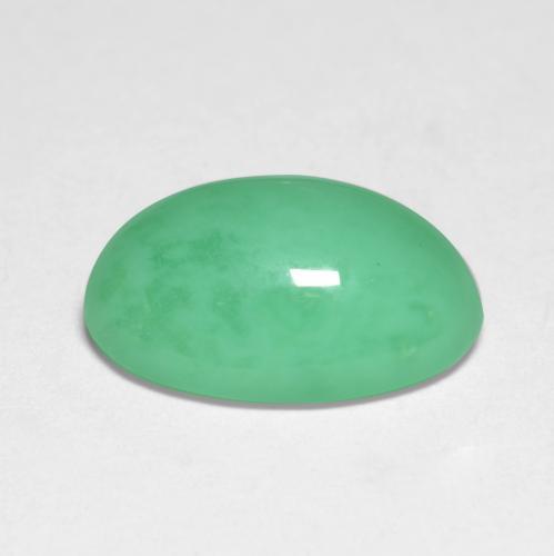 Crisoprasa verde brillante natural de 5,26 ct, corte óvalo, translúcido
