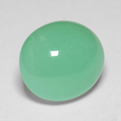 Crisoprasa Verde helecho claro natural de 6.31 ct, Corte Óvalo, Translúcido