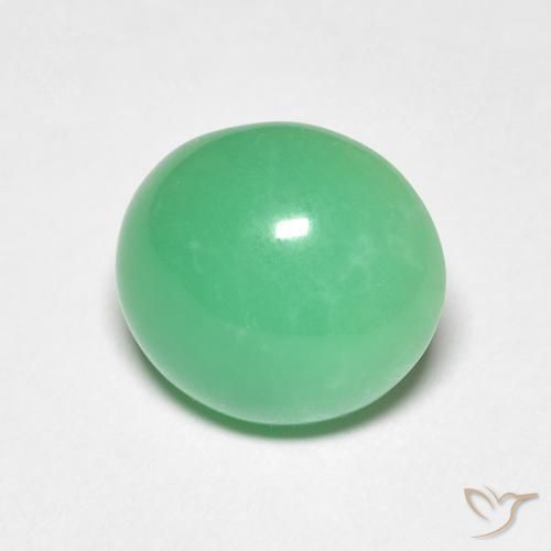 Crisoprasa verde natural de 3,38 ct, corte óvalo, opaco