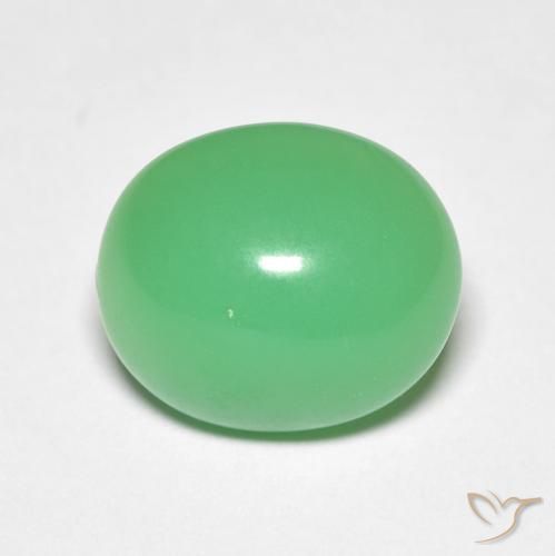 Crisoprasa verde natural de 5,20 ct, corte óvalo, opaco