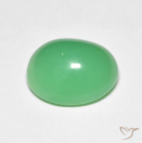 Crisoprasa verde natural de 5,20 ct, corte óvalo, opaco