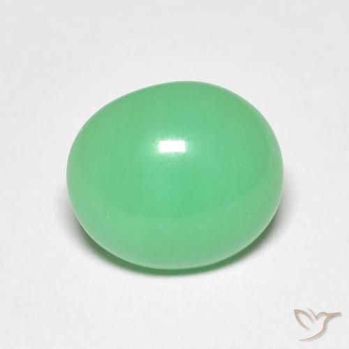 Crisoprasa verde natural de 4,02 ct, corte óvalo, opaco