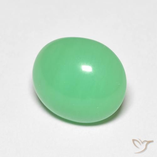 Crisoprasa verde natural de 4,02 ct, corte óvalo, opaco