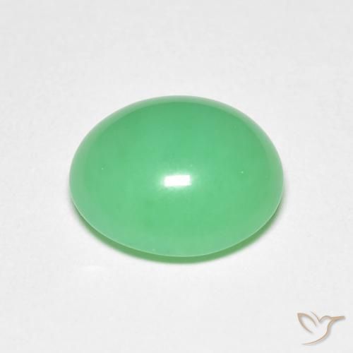 Crisoprasa verde natural de 4,02 ct, corte óvalo, opaco