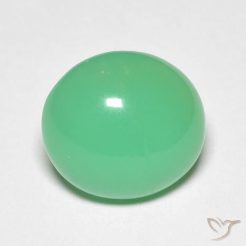 Crisoprasa verde natural de 5,50 ct, corte óvalo, opaco