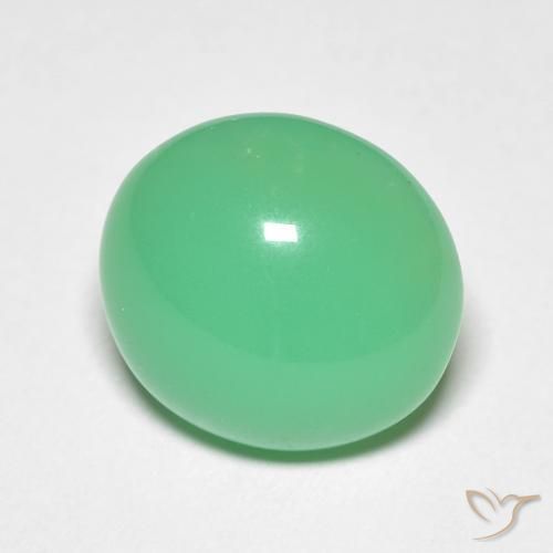Crisoprasa verde natural de 5,50 ct, corte óvalo, opaco