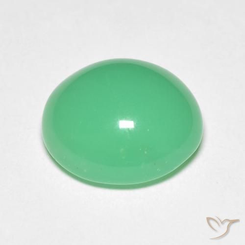Crisoprasa verde natural de 5,50 ct, corte óvalo, opaco