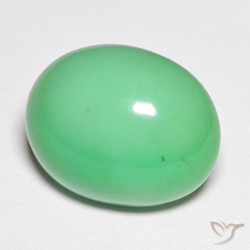Crisoprasa verde natural de 15,90 ct, corte óvalo, opaco