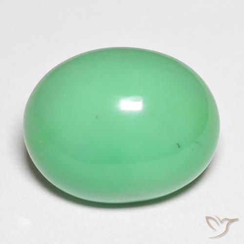 Crisoprasa verde natural de 15,90 ct, corte óvalo, opaco