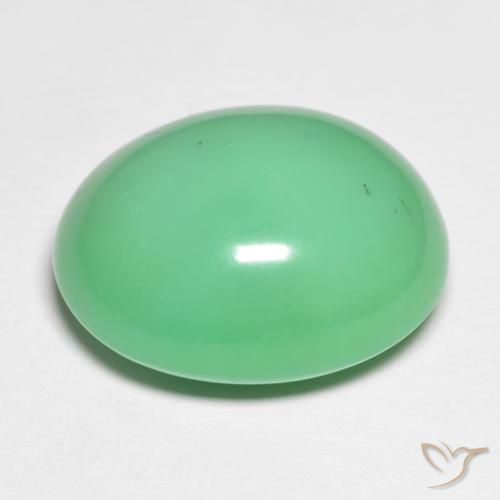 Crisoprasa verde natural de 15,90 ct, corte óvalo, opaco
