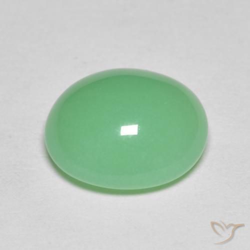 crisoprasa Verde amarillento pálido natural de 4.25 ct, Ovalada, Opaco