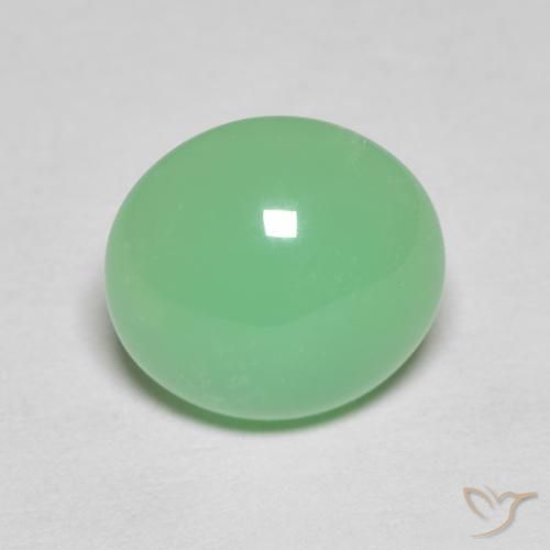 3.59ct Natural Verde claro crisoprasa, Ovalada, Opaco