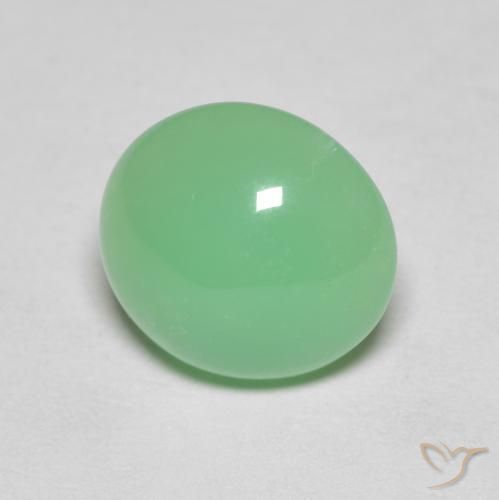 crisoprasa Verde claro natural de 3.59 ct, Ovalada, Opaco