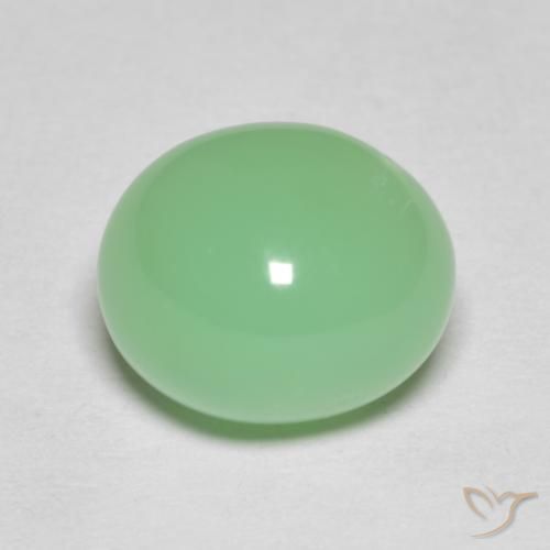 Crisoprasa verde natural de 4,85 ct, corte óvalo, opaco