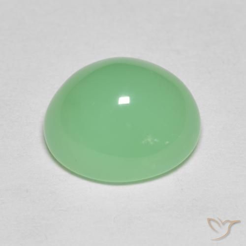 Crisoprasa verde natural de 4,85 ct, corte óvalo, opaco