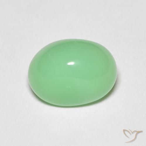 crisoprasa Verde claro natural de 4.08 ct, Ovalada, Opaco