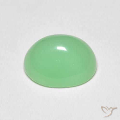crisoprasa Verde claro natural de 4.08 ct, Ovalada, Opaco