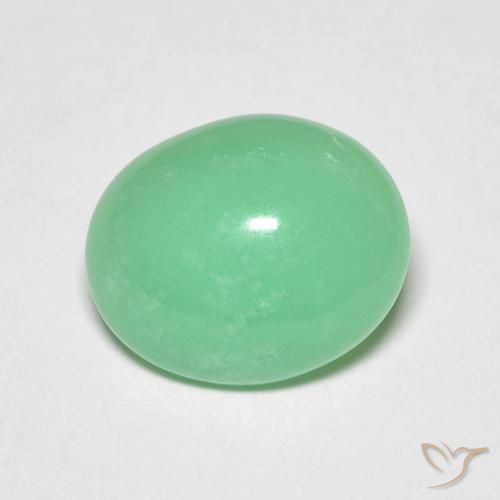 Crisoprasa verde natural de 3,34 ct, corte óvalo, transparente