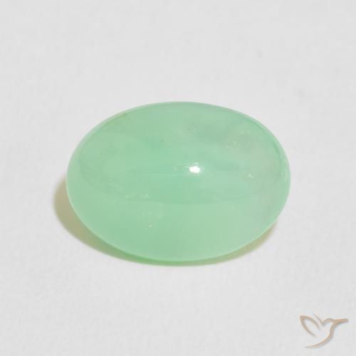 4.68ct Natural Verde trébol claro crisoprasa, Ovalada, Translúcido