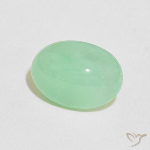 crisoprasa Verde trébol claro natural de 4.68 ct, Ovalada, Translúcido