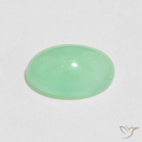 crisoprasa Verde trébol claro natural de 4.68 ct, Ovalada, Translúcido