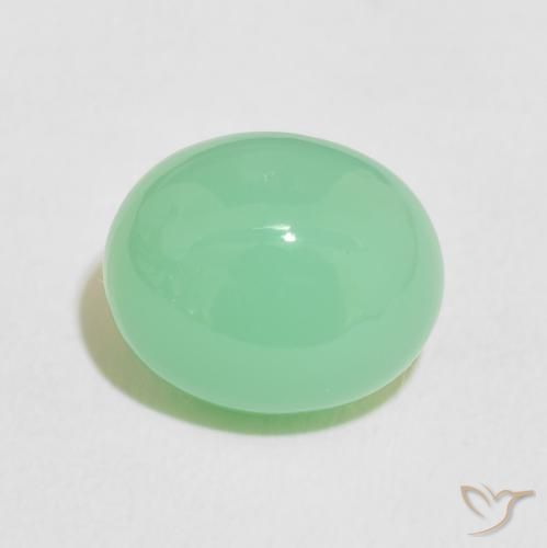 5.14ct Natural Verde claro crisoprasa, Ovalada, Opaco