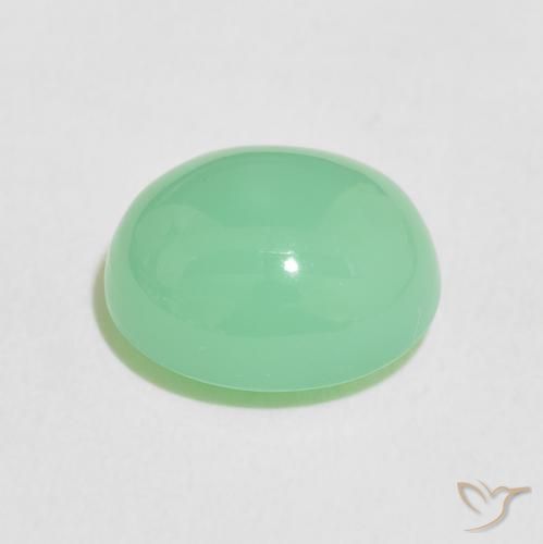 crisoprasa Verde claro natural de 5.14 ct, Ovalada, Opaco