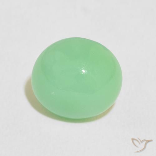 2.78ct Natural Verde amarillento pálido crisoprasa, Ovalada, Translúcido
