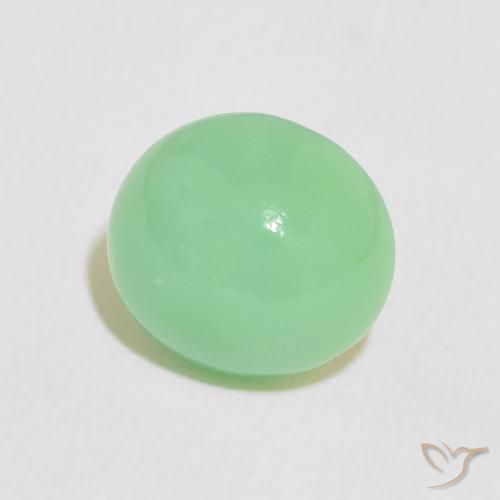 crisoprasa Verde amarillento pálido natural de 2.78 ct, Ovalada, Translúcido