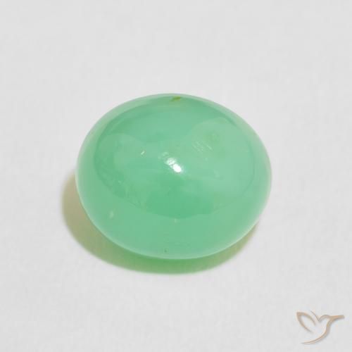 3.76ct Natural Verde menta claro crisoprasa, Ovalada, Translúcido