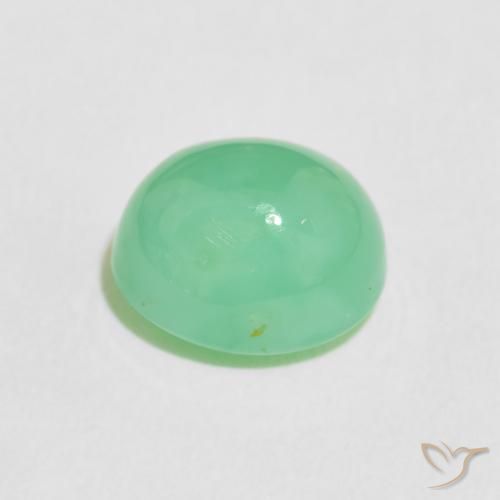 crisoprasa Verde menta claro natural de 3.76 ct, Ovalada, Translúcido