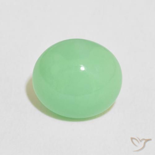 4.56ct Natural Verde claro crisoprasa, Ovalada, Translúcido